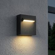 Lucande LED-seinäuppovalaisin Joril, 9,4 cm, musta, IP65