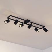 Lindby kattokohdevalo Bravius, musta, 6-lamppuinen, rauta