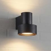 Lucande LED-ulkoseinälamppu Elune, mattamusta, ylös/alas