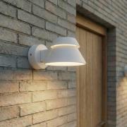 Lucande LED-ulkoseinävalaisin Moena, vaaleanharmaa, metalli, IP44