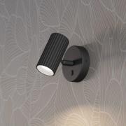 Seinäkohdevalaisin Portillo, musta, korkeus 11 cm, metalli, GU10