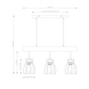 Mina-riippuvalaisin, pituus 60 cm, musta/ruskea, 3-valo.