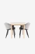 Venture HomeAndy-ruokapöytä ja Evelina-ruokapöydän tuolitHarmaaRuokail...