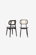 Wood FurnitureRuokailutuoli kahden hengen setti Lula Black CaneMustaTu...