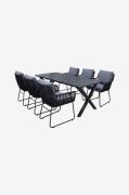 LifestyleGardenPöytä 190 cm & 6 kpl Mikado-tuolejaMustaRuokailuryhmät-...