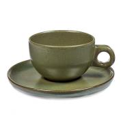 Serax Surface cappuccinokuppi aluslautasella 23 cl Camogreen