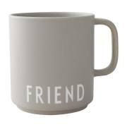 Design Letters Design Letters -suosikkikuppi kahvalla 25 cl Friend-gre...