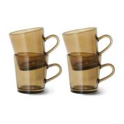 HKliving 70's glassware kahvikuppi 20 cl 4-pakkaus Mud brown