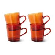 HKliving 70's glassware kahvikuppi 20 cl 4-pakkaus Amber brown