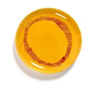 Serax Ottolenghi Feast lautanen S Ø19 cm 2-pakkaus Yellow stripes-red