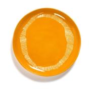 Serax Ottolenghi Feast lautanen M Ø22,5 cm 2-pakkaus Yellow stripes-wh...