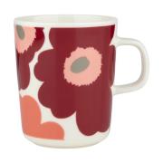 Marimekko Unikko muki 25 cl White-dark cherry-salmon red