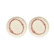 Serax Ottolenghi Feast lautanen S Ø19 cm 2-pakkaus White stripes-red