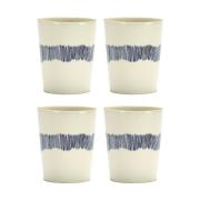 Serax Ottolenghi Feast teekuppi 33 cl 4-pakkaus White stripes-blue