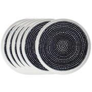 Marimekko Räsymatto lautanen 20 cm 6 kpl musta pikkupallollinen musta-...