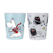 Rätt Start Mumin Picknick tumblermukit 20 cl 2-pack. Sininen-harmaa