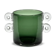 Serax Wind & Fire -maljakko kahvalla 18 cm Dark green