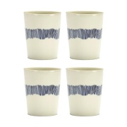 Serax Ottolenghi Feast teekuppi 33 cl 4-pakkaus White stripes-blue