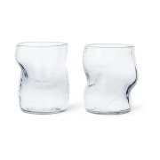 Ferm Living Dimple lasi 27 cl 2-pakkaus Clear