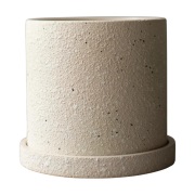 DBKD Grow ruukku Ø13 cm aluslautasella Creme structure