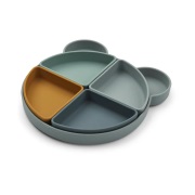 Liewood Arne lastenlautanen + 4 kulhoa Mr bear blue fog multi mix