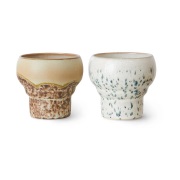 HKliving 70's lungo-muki 24 cl 2 kpl Koralli