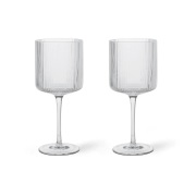 Ferm Living Ripple punaviinilasi 32,5 cl 2-pakkaus Clear
