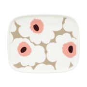 Marimekko Unikko lautanen 12x15 cm White-clay-powder-dark wine
