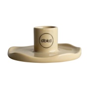 DBKD Wave kynttilänjalka Kiiltävä keltainen