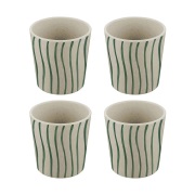 Koziol Connect kuppi S 19 cl 4-pakkaus Monstera stripes