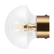 Globen Lighting Fungo kattovalaisin Ø16 cm Klar-harjattu messinki