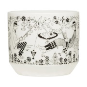 Arabia Emilia ruukku Ø14 cm Musta-valkoinen