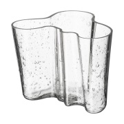 Iittala Alvar Aalto vaasi juhlavuoden painos 120 mm Kuplalasi läpinäky...