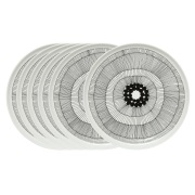 Marimekko Siirtolapuutarha lautanen Ø 25 cm, 6 kpl musta-valkoinen