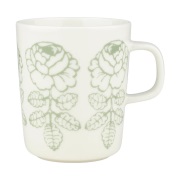 Marimekko Oiva Vihkiruusu muki Valkoinen, sage, 25 cl