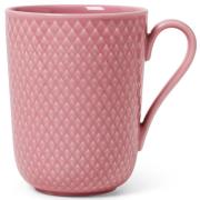 Lyngby Porcelæn Rhombe Color muki kahvalla 33 cl, roosa