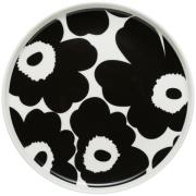 Marimekko Unikko-lautanen, 20 cm, valkoinen/musta