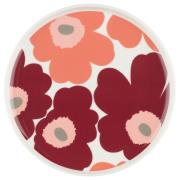 Marimekko Unikko tallrik 20 cm, valkoinen/cherry/punainen