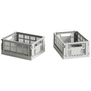 HAY Colour Crate säilytyslaatikko mini 2 kpl, light grey