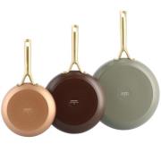 GreenPan Shades paistinpannusarja 3 osaa, copper/chocolate brown/quart...