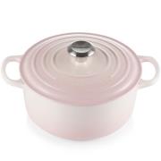 Le Creuset - Signature Valurautapata pyöreä 24 cm 4,2 L Shell Pink