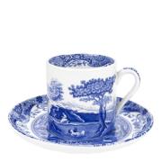 Spode - Blue Italian Kahvikuppi ja lautanen 9 cl