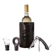 Vacu Vin - Wine Classic Setti 4 osaa Musta/Hopea