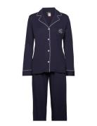 Lrl Hammond Knit Collar Pj Set Pyjama Navy Lauren Ralph Lauren Homewea...