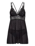 Bd Dot Mesh Lace Beatriz Yöpaita Black Hunkemöller