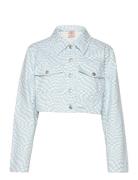 Short Jacket - Swirl Check Print Farkkutakki Denimtakki Blue Barbara K...