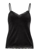 Cami Velours Scallop Lace Toppi Black Hunkemöller