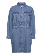 Button Down Dress Lyhyt Mekko Blue Lee Jeans