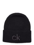 Re-Lock Beanie W/Emb Accessories Headwear Beanies Black Calvin Klein