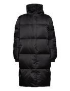 2Nd Puff - Winter Satin Topattu Pitkä Takki Black 2NDDAY